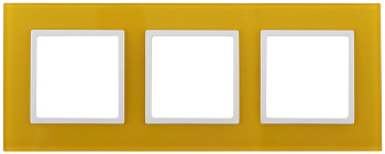 ЭРА 14-5103-21 Elegance Желтый/белый Стекло Рамка 3-ая