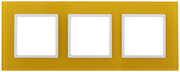 ЭРА 14-5103-21 Elegance Желтый/белый Стекло Рамка 3-ая