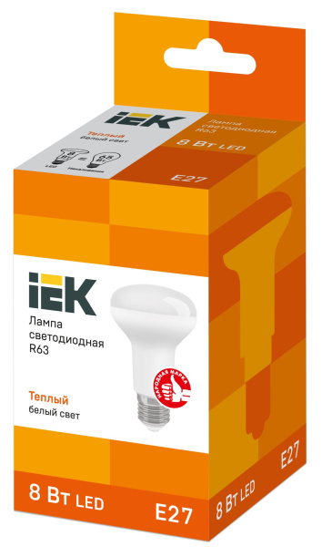 Купить IEK Лампа светодиодная ECO R63 рефлектор 8Вт 230В 3000К E27