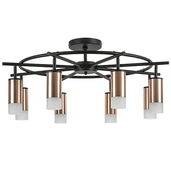 Lightstar LR7183081 Люстра RULLO 8х50W GU10 ЧЕРНЫЙ/МЕДЬ (571718+214430-8+202431-8), шт