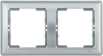 IEK РГ-2-БС Рамка 2 мест. гориз. BOLERO серебряный EMB20-K23
