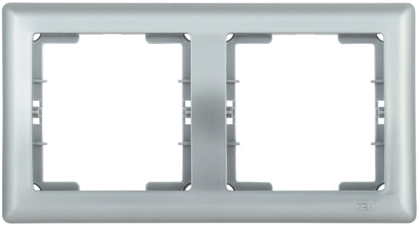 IEK РГ-2-БС Рамка 2 мест. гориз. BOLERO серебряный EMB20-K23