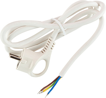 ЭРА Шнур сетевой с вилкой U-3x1,5-1,5m-W с заземлением 1,5м ПВС 3x1,5мм2 белый