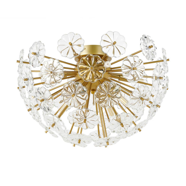 Купить Favourite 2620-8U потолочная люстра Каркас золотого цвета, декоративные элементы из прозрачного стекла