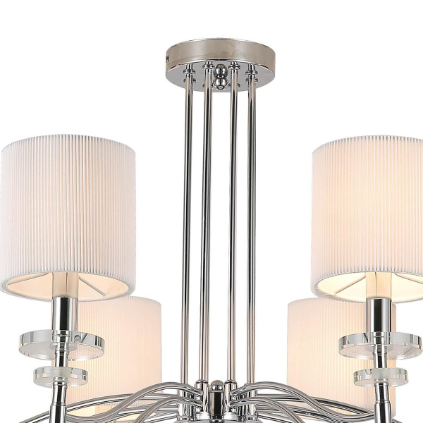 Купить Favourite 2680-8P потолочная люстра Каркас цвета хром, плафоны из белой ткани