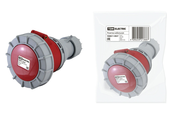 TDM Розетка кабельная IP67 32А 3Р+РЕ 380В SQ0611-0027