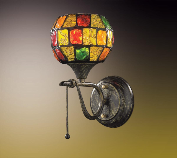 Купить Odeon Light 2094/1W ODL11 657 коричневый/мозаика Бра  E14 60W 220V VELUTE