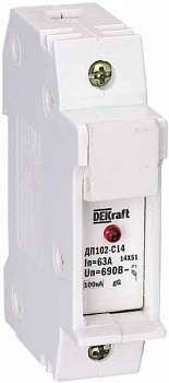 Dekraft Держатель предохр. типа C14 со светодиодной индикаторной лампой ДП102-С14-1P