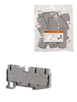 TDM Зажим клеммный безвинтовой ЗКБ быстрого зажима 3 вывода 6 мм2 40А серый (Ph-C PT 6-TWIN) SQ0822-0173