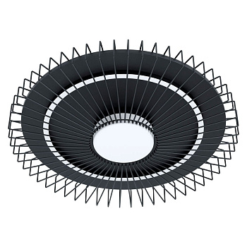 Eglo BADALEOS Светильник светодиодный потолочный димм, 22,5W/12W(LED), H100, Ø570, 2650lm/1700lm, сталь, черный/пластик, прозрачный 39799