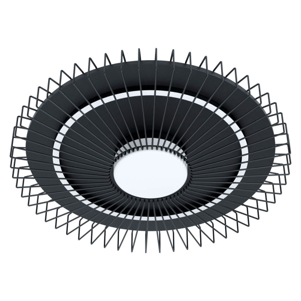 Eglo BADALEOS Светильник светодиодный потолочный димм, 22,5W/12W(LED), H100, Ø570, 2650lm/1700lm, сталь, черный/пластик, прозрачный 39799