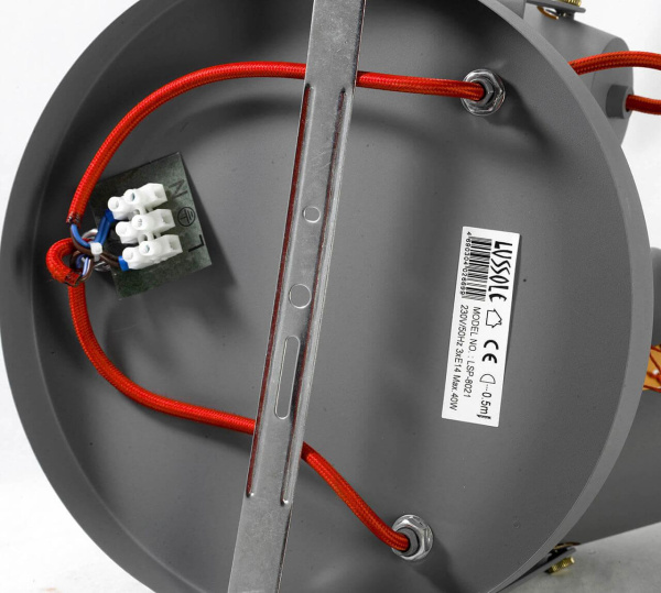 Lussole LOFT Металл Серый / красный Металл Светильник настенно-потолочный E14 40W LSP-8021 Купить Lussole LOFT Металл Серый / красный Металл Светильник настенно-потолочный E14 40W LSP-8021