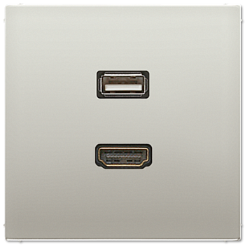 JUNG Мультимедиа разъём, нержавеющая сталь MAES1163