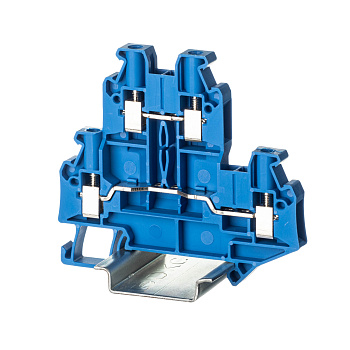 DKC Nuputuk Клемма двухуровневая, винтовой зажим, 4 точки подключения, 4 кв.мм, синяя
