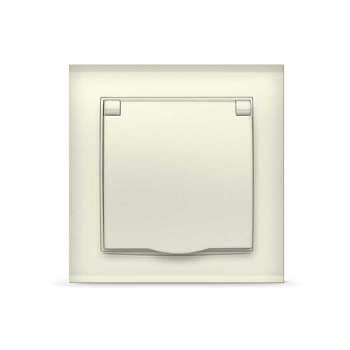 UNIVersal "Бриллиант" Розетка "слоновая кость"с/з с крышкой 7948868