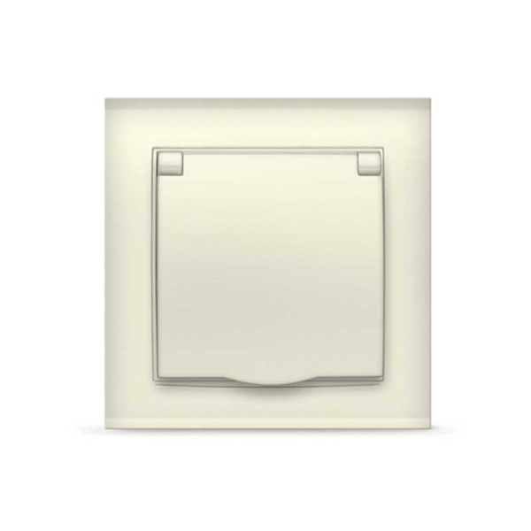 UNIVersal "Бриллиант" Розетка "слоновая кость"с/з с крышкой 7948868