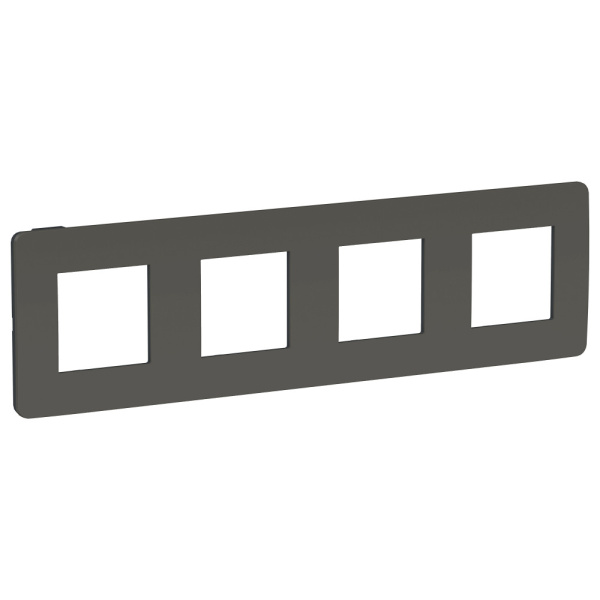 SE Unica Studio Дымчато-серая/Антрацит Рамка 4-ная NU280822