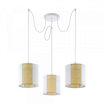 Eglo 43403 Подвес ARNHEM, 3х40W(E27), 960, H1100, сталь, белый/бумага, водоросли, белый, коричневый