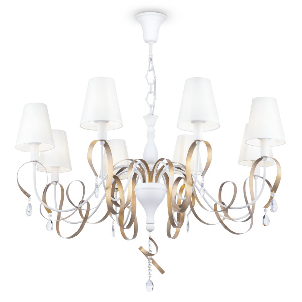Maytoni Elegant Intreccio Белый с Золотом Люстра 8xE14 40W ARM010-08-W Купить Maytoni Elegant Intreccio Белый с Золотом Люстра 8xE14 40W ARM010-08-W