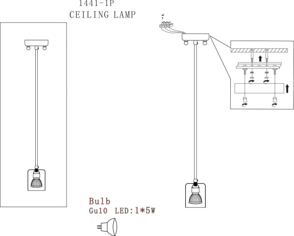 Купить Favourite Actuel Черная Люстра 1*GU10 LED*5W included 1441-1P
