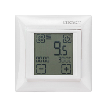 Терморегулятор сенсорный программируемый RX-421H,белый, совместим с Legrand серии Valena Rexant 51-0586