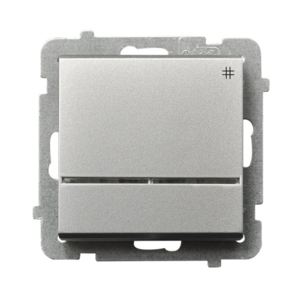Ospel Sonata Серебро матовое Выключатель перекрестный (сх.7) с подсветкой, без рамки ŁP-4RS/m/38