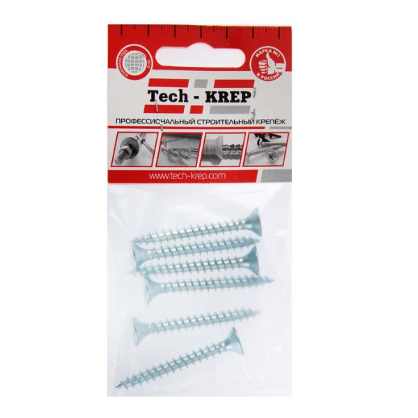 Купить Tech-Krep Саморез ШУц 6,0х50 пот. гол. (6 шт) - пакет 102455