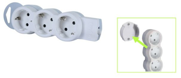 Купить Legrand Стандарт Бело-серый Удлинитель 3x2К+З, без кабеля, возможно крепление к стене 695004