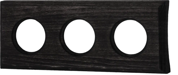 BIRONI Шедель Бук Угольно-черный Рамка 3-ая на бревно 220мм (скрытый монтаж) BF4C22-630-119