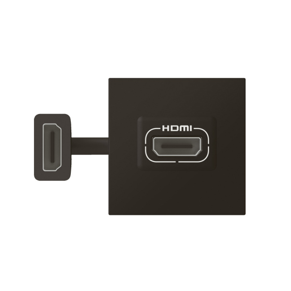 Legrand Mosaic Матовая черная Розетка HDMI, программа, 2 модуля, со шнуром 079479L