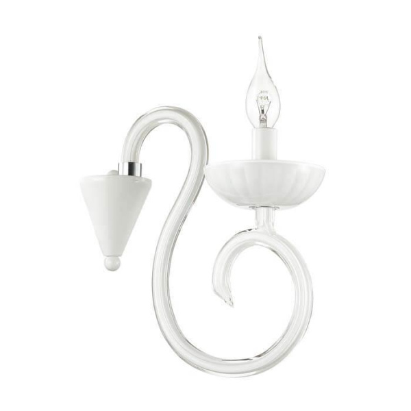 Odeon Light 3932/1W ODL18 455 хром/белый Бра IP20 E14 40W 220V ZEFIRO