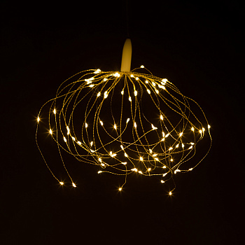 ЭРА Светодиодная новогодняя гирлянда ENIS-90W подвесной светильник Салют теплый белый 90 led 2*AA