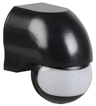 IEK Датчик движения ДД 010 черный, макс. нагрузка 1100Вт, уг 180град., дальность 10м, IP44,