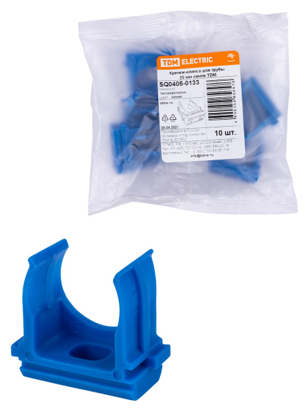 TDM Крепеж-клипса для трубы ПНД 25 мм (10 шт.) синяя SQ0405-0133