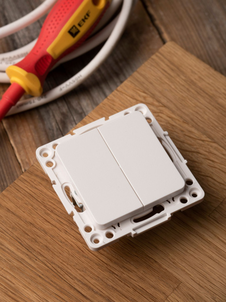 Купить EKF PROxima Стокгольм Белый Выключатель 2-кл, 10А, винт.клеммы