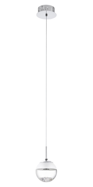 Eglo Подвес LED MONTEFIO 1, 1х5W (LED), Ø140, хром/стекло, хрусталь 93708