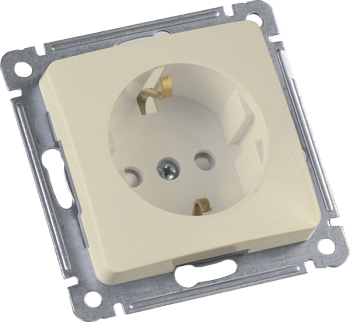 Hegel Мастер внутр Слоновая кость РС16-412-01 Розетка с/з, со шторками, механизм