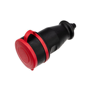 Розетка переносная влагозащищенная с крышкой, 3Р+РЕ, 32 А, IP44 каучук Rexant 111-012