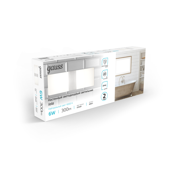 Купить Gauss Настенный светодиодный светильник Iola BR031 6W 300lm 200-240V 290mm LED 1/20