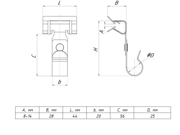 Купить EKF PROxima Зажим балочный 8-14мм под трубу 32мм