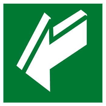 Знак наклейка E19 "Открывать движением на себя" (200x200) фотолюминесцентный ГОСТ 12.4.026-2015 EKF PROxima