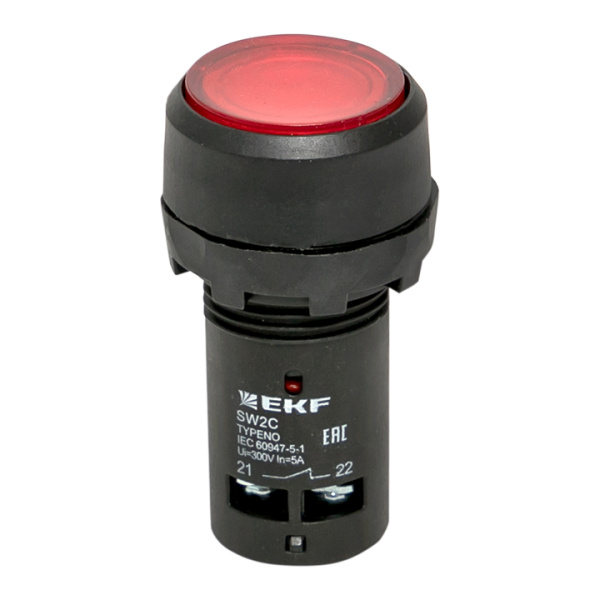 Купить EKF Кнопка SW2C-10D с подсветкой красная NC 230В PROxima
