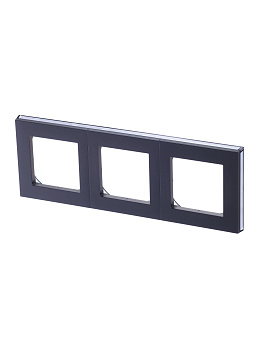 ABB EPJ Levit сталь / дымчатый чёрный Рамка 3 поста 2CHH015030A6069