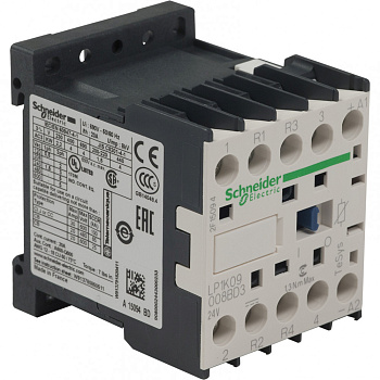 SE Contactors K Контактор 4P (2 НО + 2 НЗ), AC1.20A, 24V DС, ограничитель перенапряжения, зажим под винт LP1K09008BD3