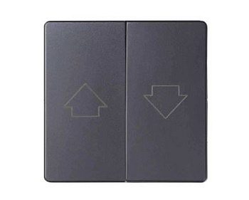 Simon S82 Concept Матовый титан, Клавиша 2-я для жалюзи с блокировкой и пиктограммой "стрелки" 8200028-096