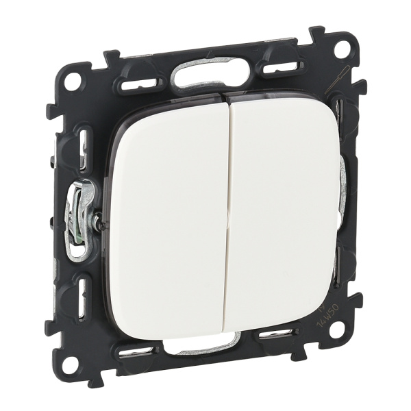 Legrand Valena ALLURE DIY Бел Переключатель 2-клавишный 10А 250В 752708