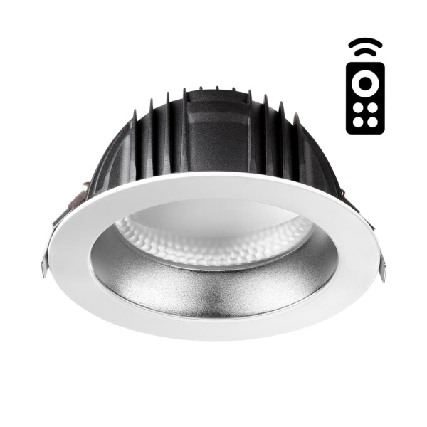 Novotech 358335 NT19 000 белый/серебро Встраиваемый диммируемый св-к с пультом ДУ IP20 LED 2700~5000К 24W 220