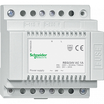 SE Merten KNX Блок питания REG, AC 24 V 1 А DIN-рейка MTN663529