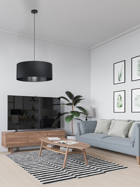 Купить Eglo 99043 Подвес MASERLO 1, 1x40W(E27), 530, сталь, черный/текстиль, черный