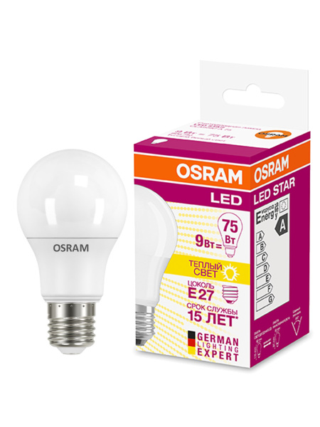 Osram Лампа LED A75 E27 9,5W 827 4052899971554